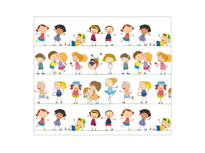 Clearance Banjado Herdabdeckplatte Glas 1 Teilig 60x52CM Schneidebrett Herdabdeckung Mit Motiv Kinder
