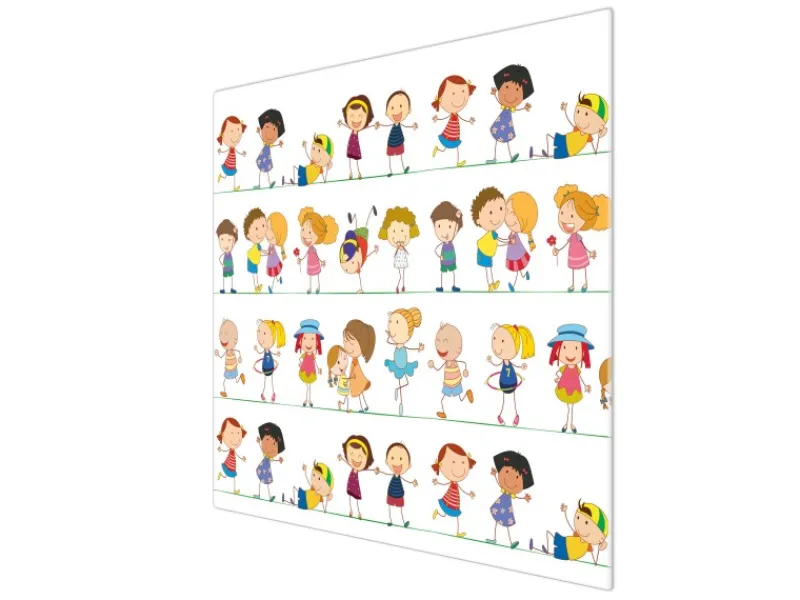 Clearance Banjado Herdabdeckplatte Glas 1 Teilig 60x52CM Schneidebrett Herdabdeckung Mit Motiv Kinder