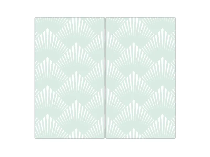 Banjado Herdabdeckplatte Glas 2 Teilig Je 30x52CM Schneidebrett Herdabdeckung Mit Motiv Strahlen Mint< Schneidebretter|Herdabdeckungen