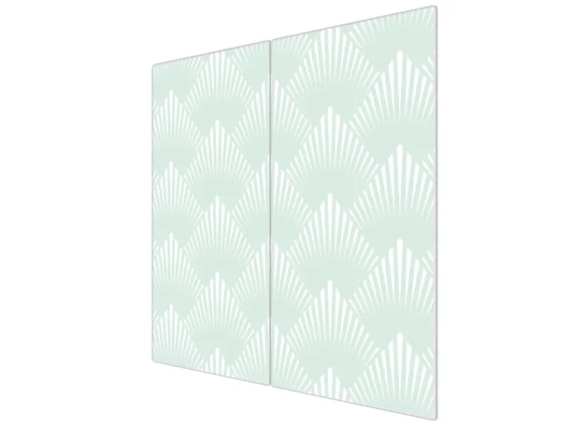 Banjado Herdabdeckplatte Glas 2 Teilig Je 30x52CM Schneidebrett Herdabdeckung Mit Motiv Strahlen Mint< Schneidebretter|Herdabdeckungen