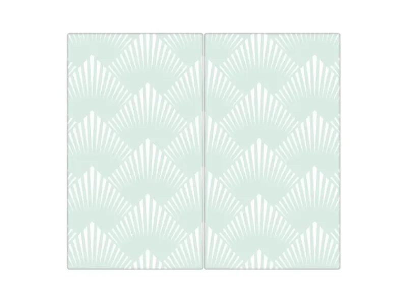 Banjado Herdabdeckplatte Glas 2 Teilig Je 30x52CM Schneidebrett Herdabdeckung Mit Motiv Strahlen Mint< Schneidebretter|Herdabdeckungen