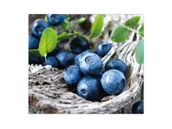 Clearance Banjado Herdabdeckplatte Glas 1 Teilig 60x52CM Schneidebrett Herdabdeckung Mit Motiv Blaubeeren