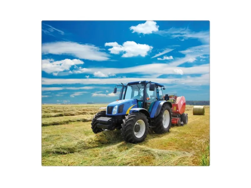 Best Banjado Herdabdeckplatte Glas 1 Teilig 60x52CM Schneidebrett Herdabdeckung Mit Motiv Traktor