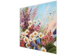 Banjado Herdabdeckplatte Glas 1 Teilig 60x52CM Schneidebrett Herdabdeckung Mit Motiv Sommerstrauss< Schneidebretter|Herdabdeckungen
