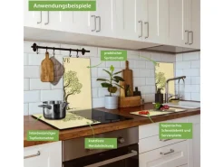 Banjado Herdabdeckplatte Glas 2 Teilig Je 30x52CM Schneidebrett Herdabdeckung Mit Motiv Olivenbaum< Herde|Herdabdeckungen