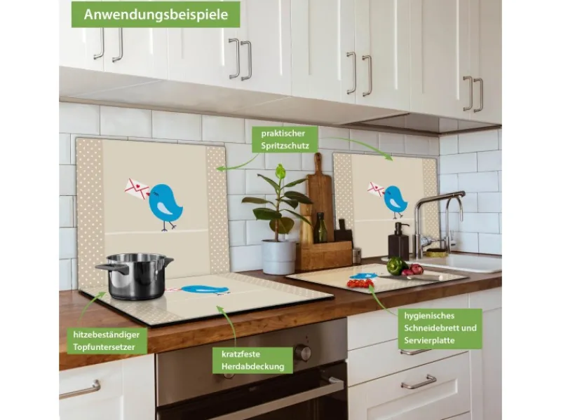 Banjado Herde|Kochfelder<Herdabdeckplatte Glas 1 Teilig 60x52CM Schneidebrett Herdabdeckung Mit Motiv Liebesbrief