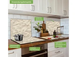 Banjado Herdabdeckungen|Herde<Herdabdeckplatte Glas 1 Teilig 60x52CM Schneidebrett Herdabdeckung Mit Motiv Steinwand 2
