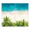 Banjado Herdabdeckplatte Glas 2 Teilig Je 30x52CM Schneidebrett Herdabdeckung Mit Motiv Strandtag< Schneidebretter|Herdabdeckungen