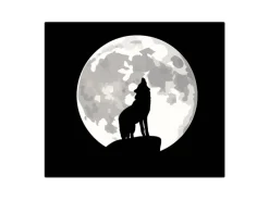 Online Banjado Herdabdeckplatte Glas 1 Teilig 60x52CM Schneidebrett Herdabdeckung Mit Motiv Heulender Wolf Sw