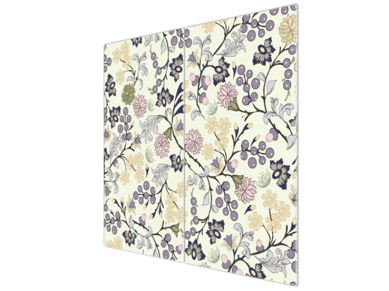 Banjado Herdabdeckplatte Glas 2 Teilig Je 30x52CM Schneidebrett Herdabdeckung Mit Motiv Florale Tapete< Herde|Kochfelder