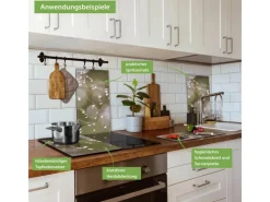 Discount Banjado Herdabdeckplatte Glas 2 Teilig Je 30x52CM Schneidebrett Herdabdeckung Mit Motiv Tau Auf Zweigen