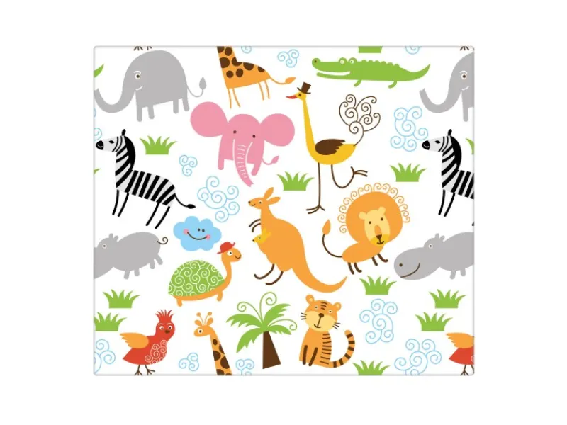 Banjado Herdabdeckungen|Herde<Herdabdeckplatte Glas 1 Teilig 60x52CM Schneidebrett Herdabdeckung Mit Motiv Fröhliche Tiere