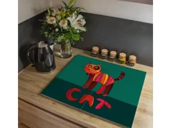Banjado Herde|Kochfelder<Herdabdeckplatte Glas 2 Teilig Je 30x52CM Schneidebrett Herdabdeckung Mit Motiv Orange Katze