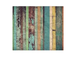 Banjado Herdabdeckungen|Schneidebretter<Herdabdeckplatte Glas 1 Teilig 60x52CM Schneidebrett Herdabdeckung Mit Motiv Bunte Bretterwand