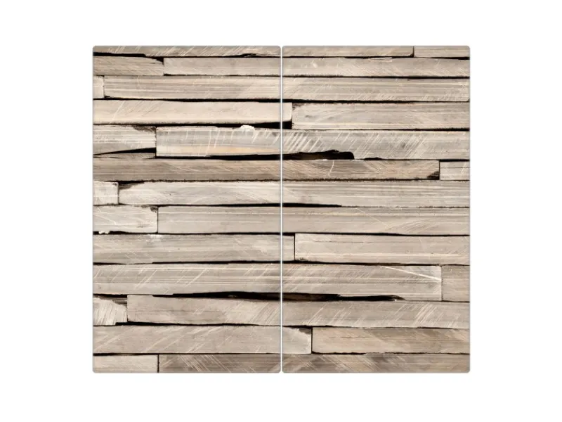 Banjado Herdabdeckplatte Glas 2 Teilig Je 30x52CM Schneidebrett Herdabdeckung Mit Motiv Steinplatten