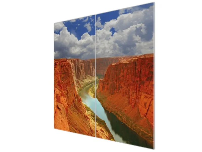 Banjado Schneidebretter|Herdabdeckungen<Herdabdeckplatte Glas 2 Teilig Je 30x52CM Schneidebrett Herdabdeckung Mit Motiv Grand Canyon