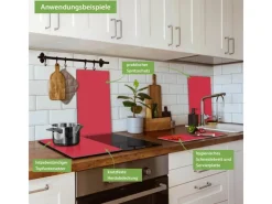 Banjado Herdabdeckplatte Glas 2 Teilig Je 30x52CM Schneidebrett Herdabdeckung Mit Motiv Feuerrot< Schneidebretter|Herde