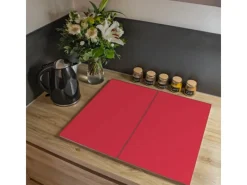 Banjado Herdabdeckplatte Glas 2 Teilig Je 30x52CM Schneidebrett Herdabdeckung Mit Motiv Feuerrot< Schneidebretter|Herde