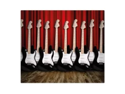 Banjado Schneidebretter|Herde<Herdabdeckplatte Glas 1 Teilig 60x52CM Schneidebrett Herdabdeckung Mit Motiv E-Gitarren