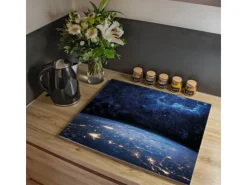 Best Banjado Herdabdeckplatte Glas 1 Teilig 60x52CM Schneidebrett Herdabdeckung Mit Motiv Galaxie