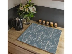 Banjado Herde|Kochfelder<Herdabdeckplatte Glas 1 Teilig 60x52CM Schneidebrett Herdabdeckung Mit Motiv Royal Creme Blau