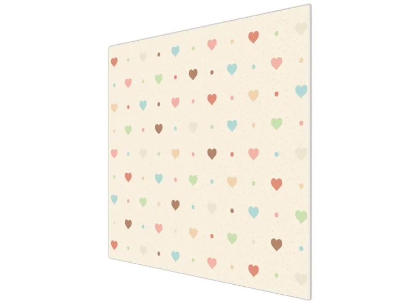 Outlet Banjado Herdabdeckplatte Glas 1 Teilig 60x52CM Schneidebrett Herdabdeckung Mit Motiv Herzen Bunt