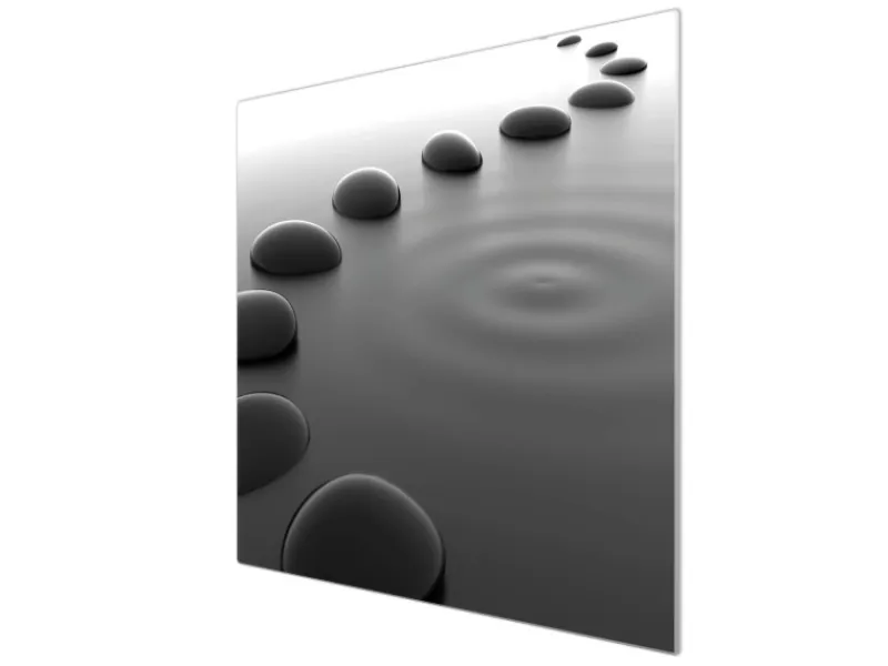 Banjado Herdabdeckungen|Schneidebretter<Herdabdeckplatte Glas 1 Teilig 60x52CM Schneidebrett Herdabdeckung Mit Motiv Schwarze Steine