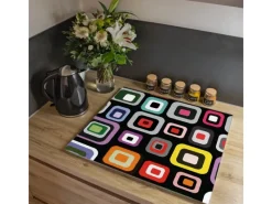 Banjado Herdabdeckungen|Herde<Herdabdeckplatte Glas 1 Teilig 60x52CM Schneidebrett Herdabdeckung Mit Motiv Retro