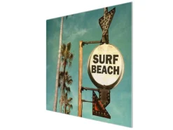 Best Banjado Herdabdeckplatte Glas 1 Teilig 60x52CM Schneidebrett Herdabdeckung Mit Motiv Surf Beach