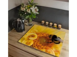 Banjado Herdabdeckplatte Glas 1 Teilig 60x52CM Schneidebrett Herdabdeckung Mit Motiv Hummel< Schneidebretter|Herdabdeckungen