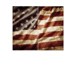 Banjado Herdabdeckplatte Glas 2 Teilig Je 30x52CM Schneidebrett Herdabdeckung Mit Motiv United States< Herde|Kochfelder