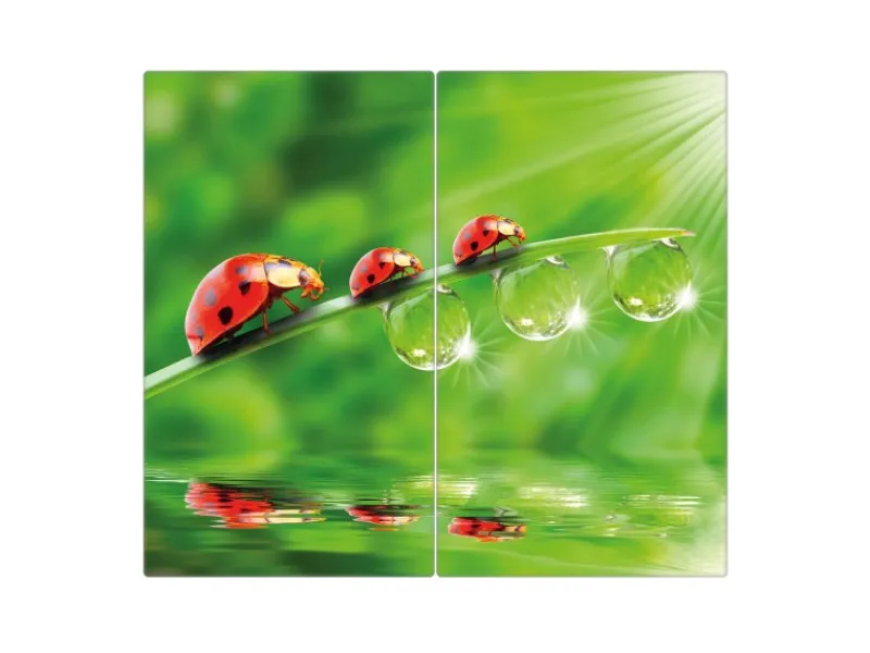 Banjado Herde|Kochfelder<Herdabdeckplatte Glas 2 Teilig Je 30x52CM Schneidebrett Herdabdeckung Mit Motiv Für Jeden Einen