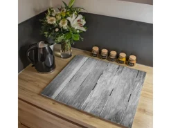 Banjado Herdabdeckplatte Glas 1 Teilig 60x52CM Schneidebrett Herdabdeckung Mit Motiv Holz Monochrom< Herdabdeckungen|Herde