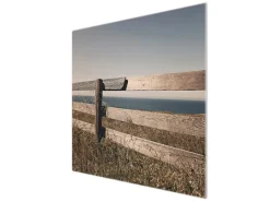 Banjado Schneidebretter|Herde<Herdabdeckplatte Glas 1 Teilig 60x52CM Schneidebrett Herdabdeckung Mit Motiv Zaun Am Meer