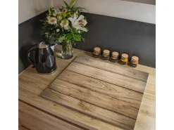 Banjado Schneidebretter|Herdabdeckungen<Herdabdeckplatte Glas 1 Teilig 60x52CM Schneidebrett Herdabdeckung Mit Motiv Holzplanken