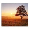 Online Banjado Herdabdeckplatte Glas 2 Teilig Je 30x52CM Schneidebrett Herdabdeckung Mit Motiv Sonnenaufgang