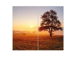 Online Banjado Herdabdeckplatte Glas 2 Teilig Je 30x52CM Schneidebrett Herdabdeckung Mit Motiv Sonnenaufgang