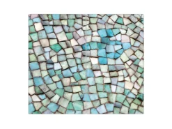 Banjado Herdabdeckplatte Glas 2 Teilig Je 30x52CM Schneidebrett Herdabdeckung Mit Motiv Mosaik Blau< Herde|Kochfelder