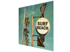 Sale Banjado Herdabdeckplatte Glas 2 Teilig Je 30x52CM Schneidebrett Herdabdeckung Mit Motiv Surf Beach
