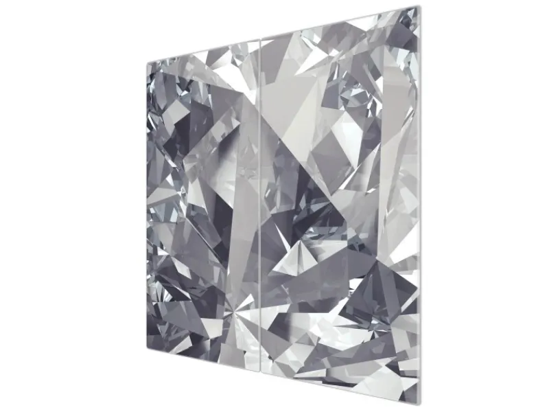Banjado Herdabdeckplatte Glas 2 Teilig Je 30x52CM Schneidebrett Herdabdeckung Mit Motiv Facetten Monochrome< Herde|Kochfelder