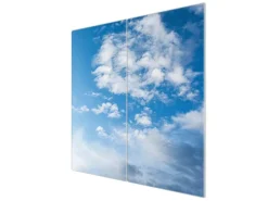 Banjado Herdabdeckplatte Glas 2 Teilig Je 30x52CM Schneidebrett Herdabdeckung Mit Motiv Wolken 1< Herde|Kochfelder