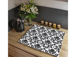Best Banjado Herdabdeckplatte Glas 2 Teilig Je 30x52CM Schneidebrett Herdabdeckung Mit Motiv Barock