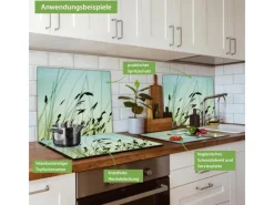 Banjado Herdabdeckplatte Glas 1 Teilig 60x52CM Schneidebrett Herdabdeckung Mit Motiv Gräser< Herdabdeckungen|Herde