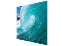 Online Banjado Herdabdeckplatte Glas 2 Teilig Je 30x52CM Schneidebrett Herdabdeckung Mit Motiv Perfekte Welle