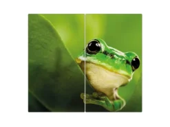 Banjado Herdabdeckplatte Glas 2 Teilig Je 30x52CM Schneidebrett Herdabdeckung Mit Motiv Frosch< Schneidebretter|Herde