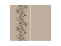 Banjado Herdabdeckplatte Glas 2 Teilig Je 30x52CM Schneidebrett Herdabdeckung Mit Motiv Baumwollblüte Monochrom< Herde|Kochfelder
