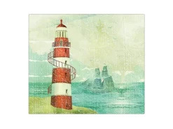 Banjado Schneidebretter|Herdabdeckungen<Herdabdeckplatte Glas 1 Teilig 60x52CM Schneidebrett Herdabdeckung Mit Motiv Alter Leuchtturm