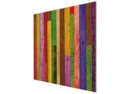 Banjado Herdabdeckplatte Glas 1 Teilig 60x52CM Schneidebrett Herdabdeckung Mit Motiv Holz Collage Bunt< Schneidebretter|Herdabdeckungen