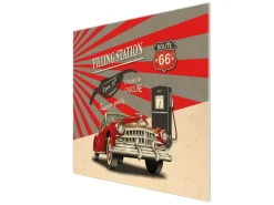 Banjado Herdabdeckungen|Schneidebretter<Herdabdeckplatte Glas 1 Teilig 60x52CM Schneidebrett Herdabdeckung Mit Motiv Filling Station