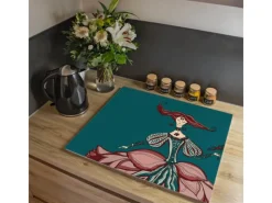 Online Banjado Herdabdeckplatte Glas 1 Teilig 60x52CM Schneidebrett Herdabdeckung Mit Motiv Miss Chantal